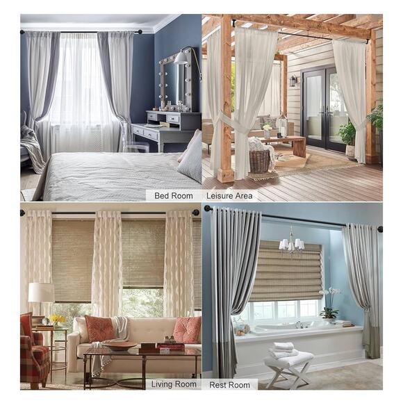 Byondeth Curtain Rod โ Adjustable Blackout Wrap Around (Black) - Picture 3 of 6